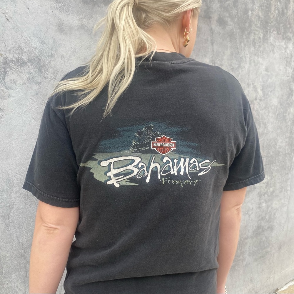 VINTAGE Harley Davidson Graphic Tee Bahamas - Picture 7 of 9